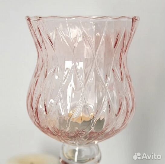 Подсвечник цветное стекло 2 штуки