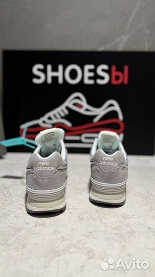 New Balance 574 светло-серые нубук