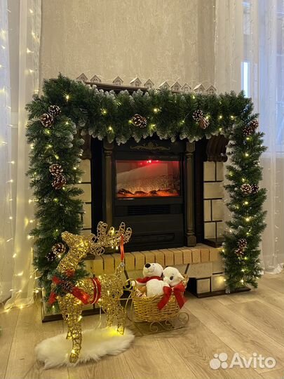 Еловые хвойные гирлянды led 270см