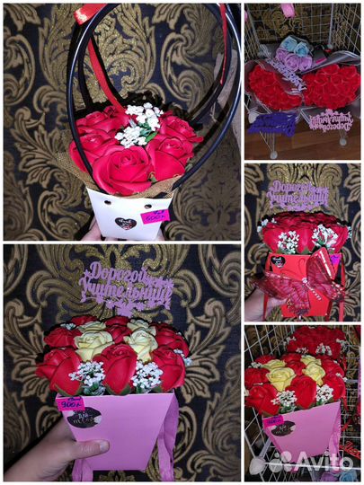 Композиция из мыльных роз