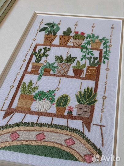 Картина, современная ручная вышивка гладью