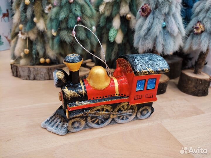 Ёлочная игрушка статуэтка Хогвартс экспресс фарфор