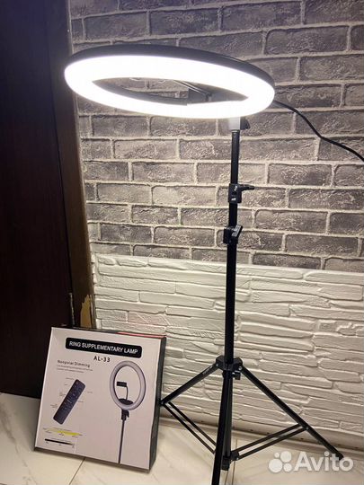 Кольцевая лампа 33см с пультом