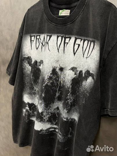 Футболка fear of god fog оверсайз (топ 2025)