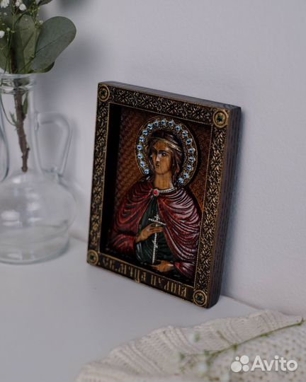 Икона Святой Мученицы Иулии (Юлии) 15х12 см