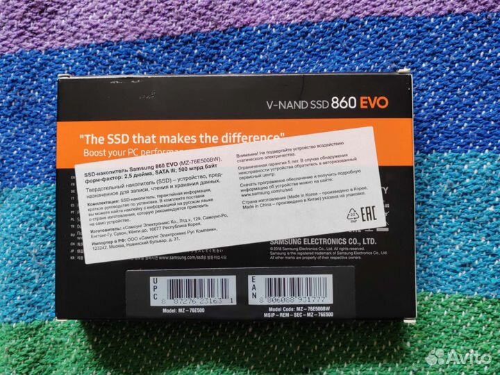 SSD samsung 860 evo 500 гб