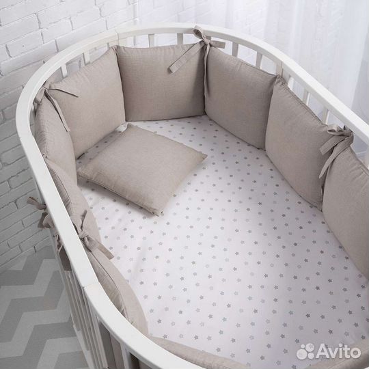 Льняные бортики в кроватку