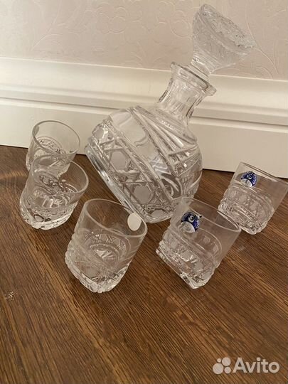 Графин со стаканами богемия