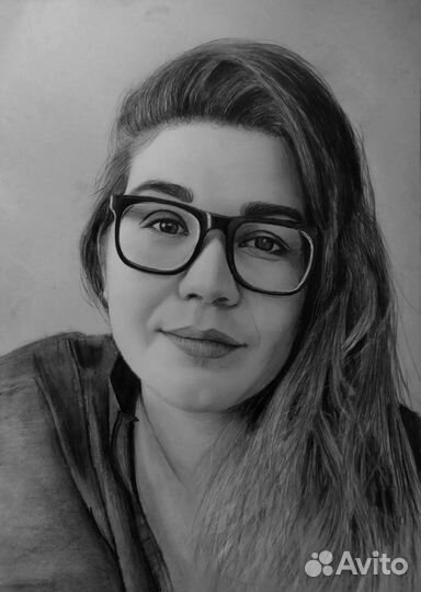 Портрет по фото на заказ (чб)