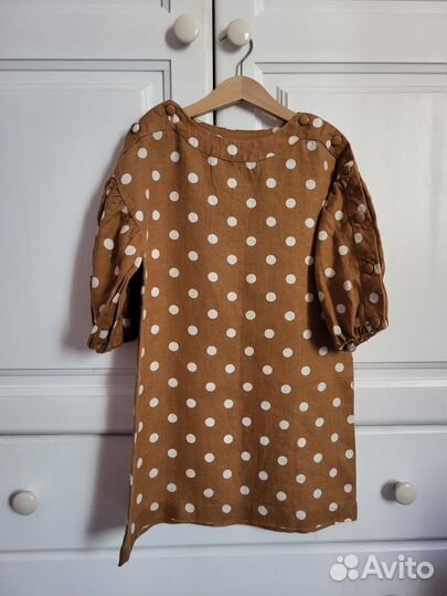 Платье льняное для девочки zara 128