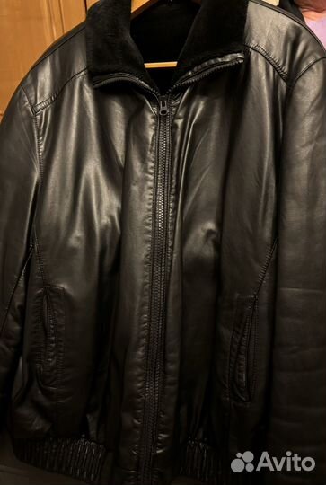 Кожаная куртка зимняя с мехом