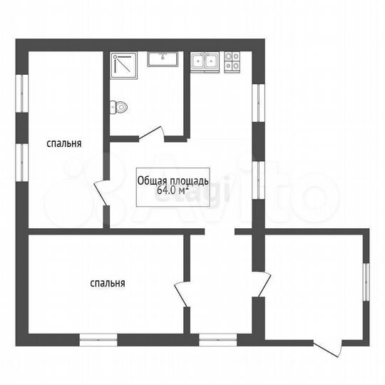 Дом 64 м² на участке 10 сот.