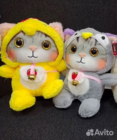 Мягкие игрушки котики в кигуруми 23см
