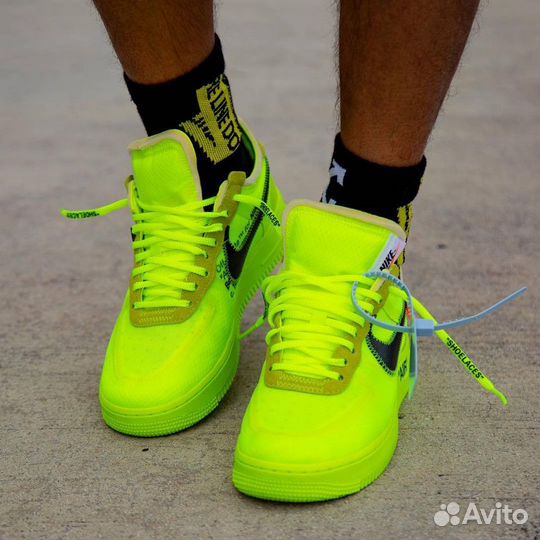 Кроссовки Nike Air Force 1 Off-White Volt (41-45)