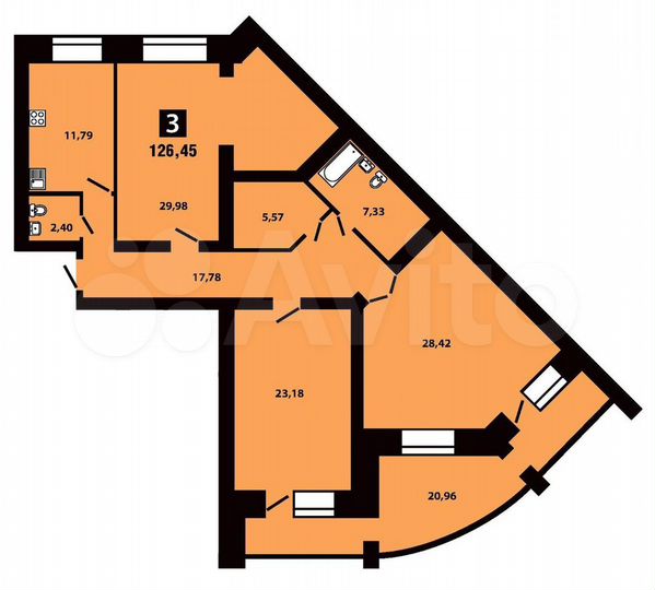 3-к. квартира, 136,8 м², 8/10 эт.