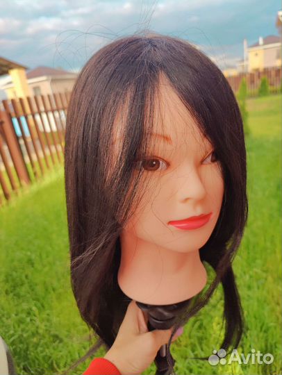 Голова манекен с натуральными волосами