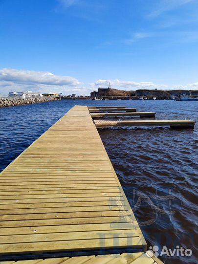 Понтонный плавучий лодочный причал для катера яхты