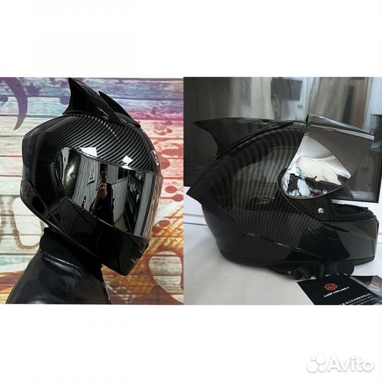Мото шлем карбон