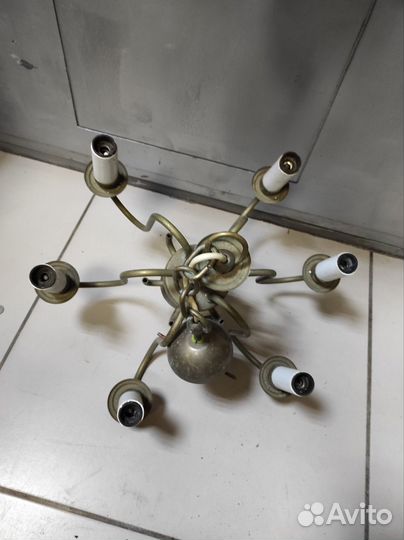 Винтажная латунная люстра бра. Не проверял СССР
