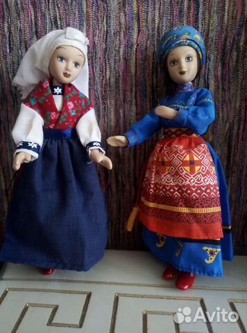 Куклы фарфоровые 2шт коллекционные на шарнирах