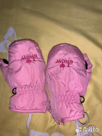 Варежки зимние детские на 2-3 года