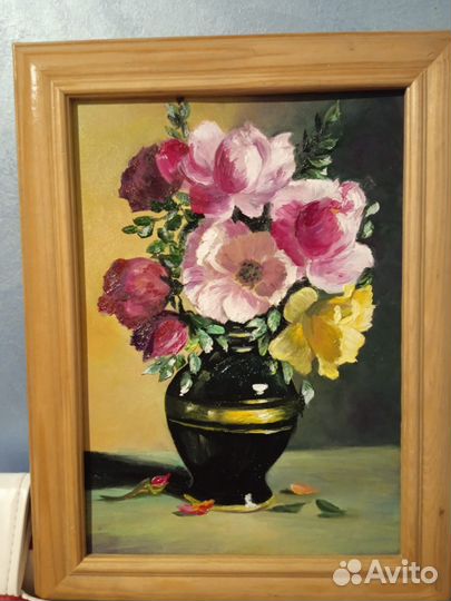 Картина цветы в вазе, цветы