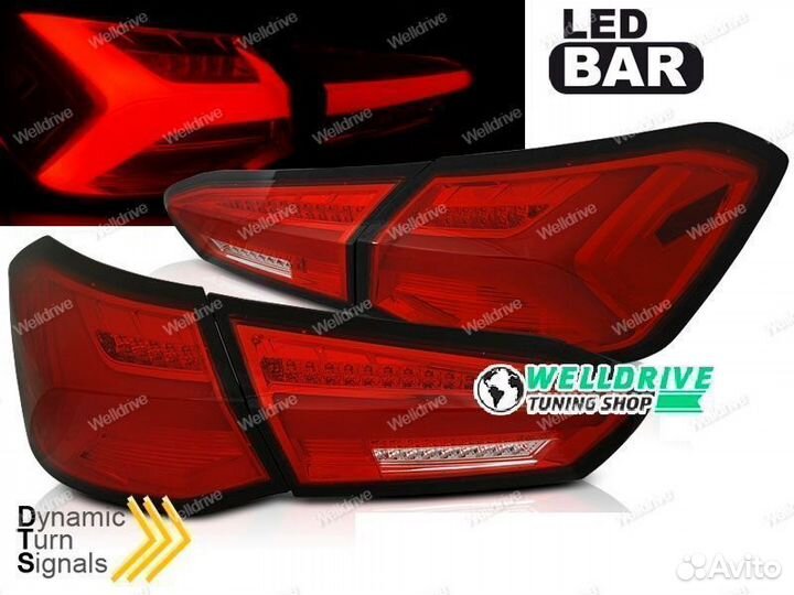 Фонари Ford Focus 4 18-21 HB LED красно-белые