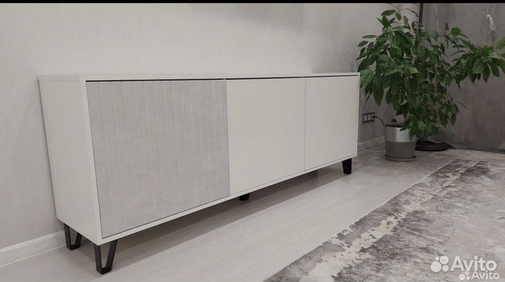 Тумба под тв белая серая