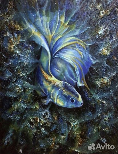 Картины Рыба маслом на холсте в интерьер