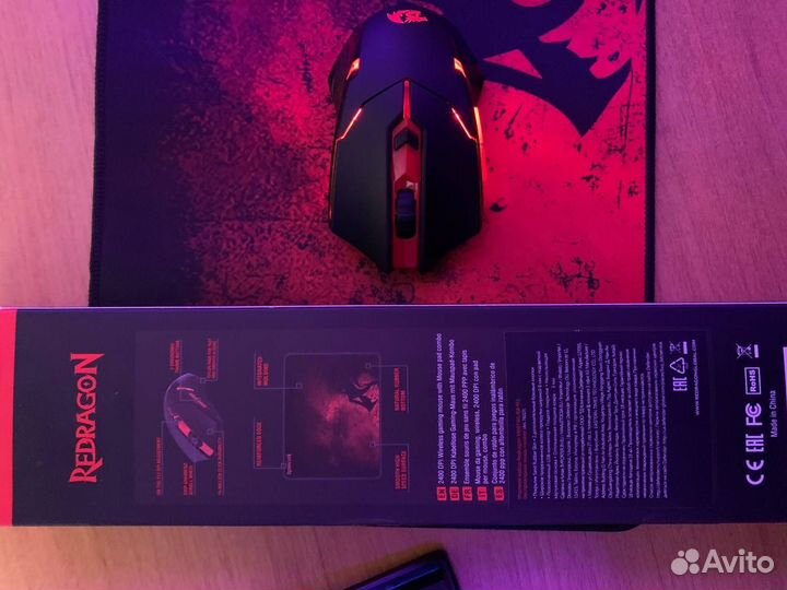Мышка с ковриком redragon