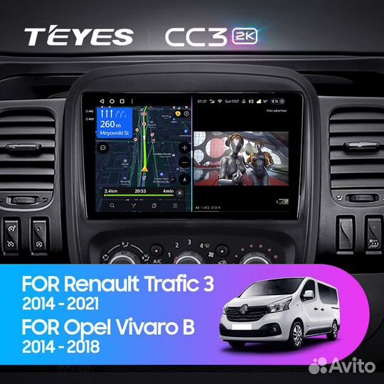 Магнитола Teyes CC3 2K 6/128 Renault Trafic 3