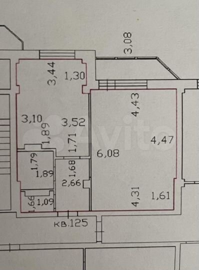 1-к. квартира, 51 м², 6/17 эт.