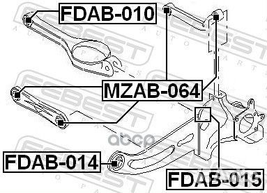 Сайлентблок продольного рычага подвески зад прав