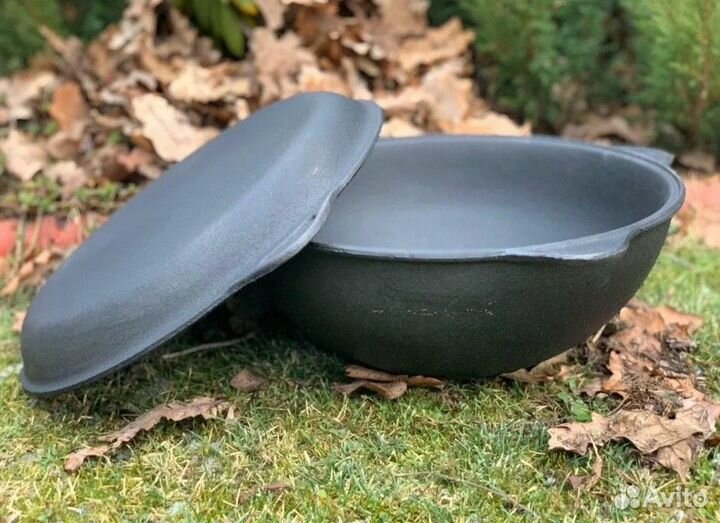 Казан чугунный узбекский с крышкой для плова