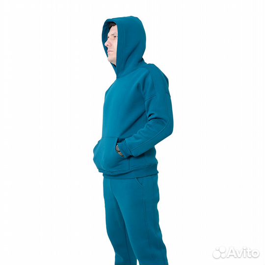 56349 Костюм спортивный мужской с начесом, бирюзов