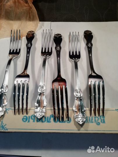 Вилки посеребренные столовые 6 шт. новые