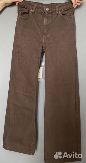 Джинсы широкие коричневые