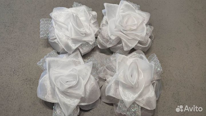 Банты для волос белые