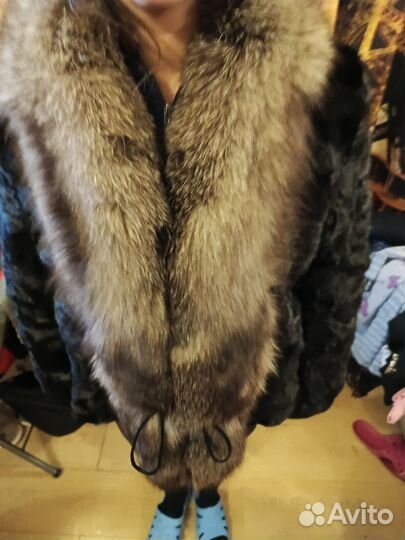 Шуба женская натуральная 52 54 норка + соболь