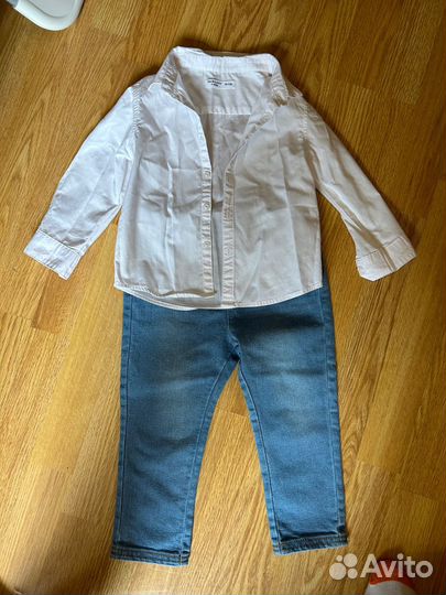 Комплект рубашка и джинсы 92
