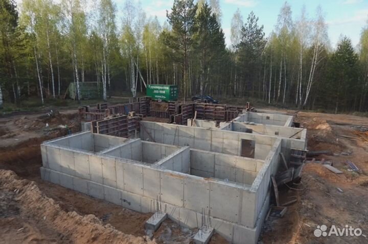 Бетонные работы, заливка бетона, фундамент