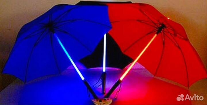Зонт светящийся светодиодный Меч Джедая +фонарик