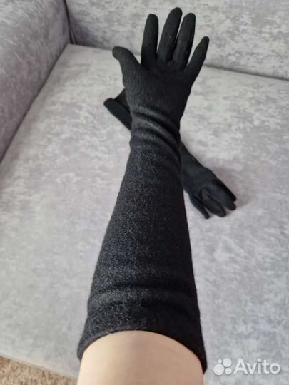 Перчатки длинные женские чёрные