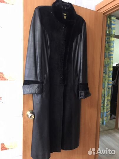 Кожаный плащ 56