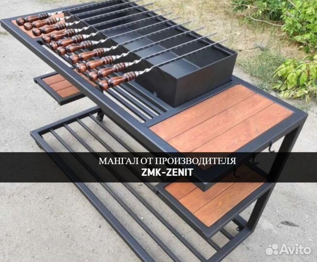 Мангал с печью под казан и крышей