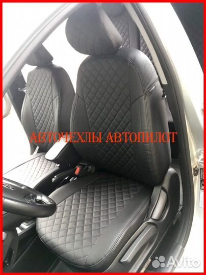 Чехлы Автопилот Kia Rio 3 Hb из экокожи чёрные