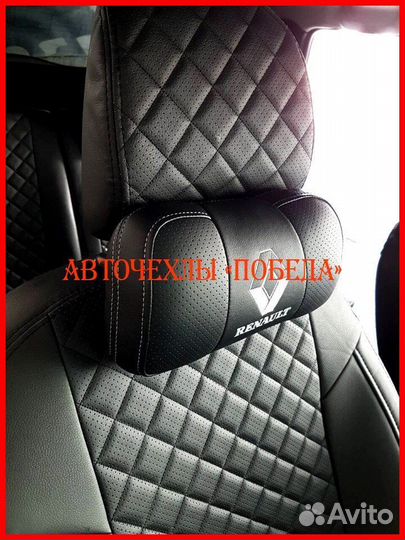 Чехлы Renault Duster 2 из экокожи чёрные Ромб