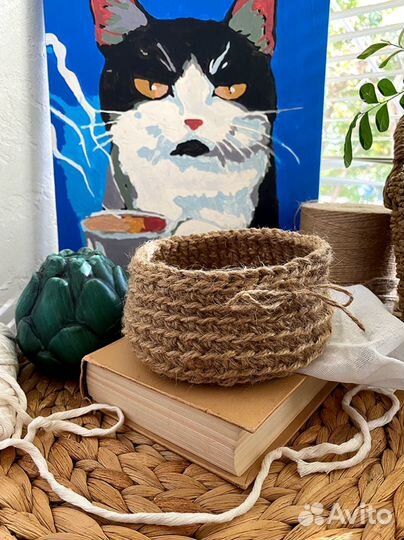 Джутовая корзинка/корзина