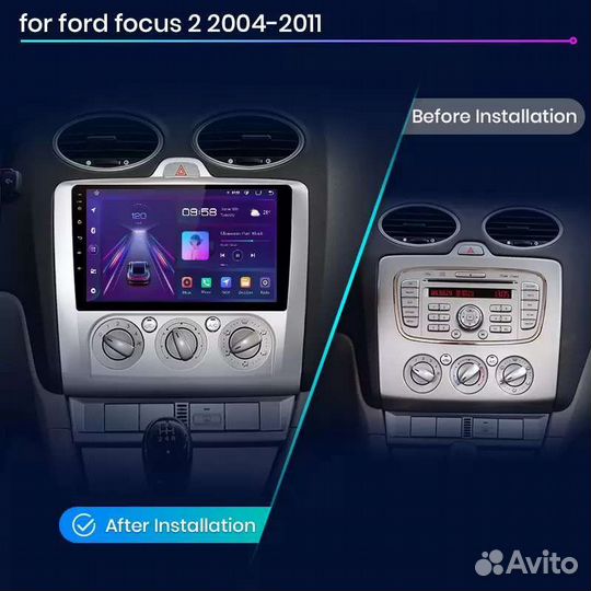 Магнитола 2 din android Ford focus