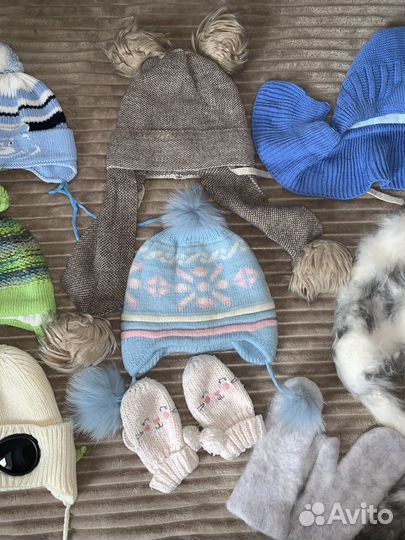 Шапки варежки шарф для мальчика девочки